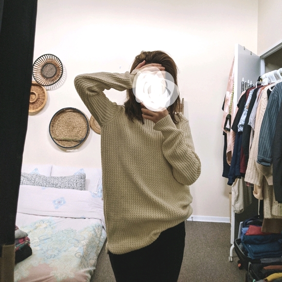 Revamped cream knitted sweater dress size M - Picture 4 of 7